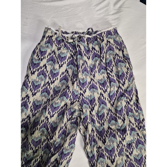 ZARA Patterned Purple and Blue Drawstring/elastic Pants Girl's Size 12-14 - Picture 3 of 14